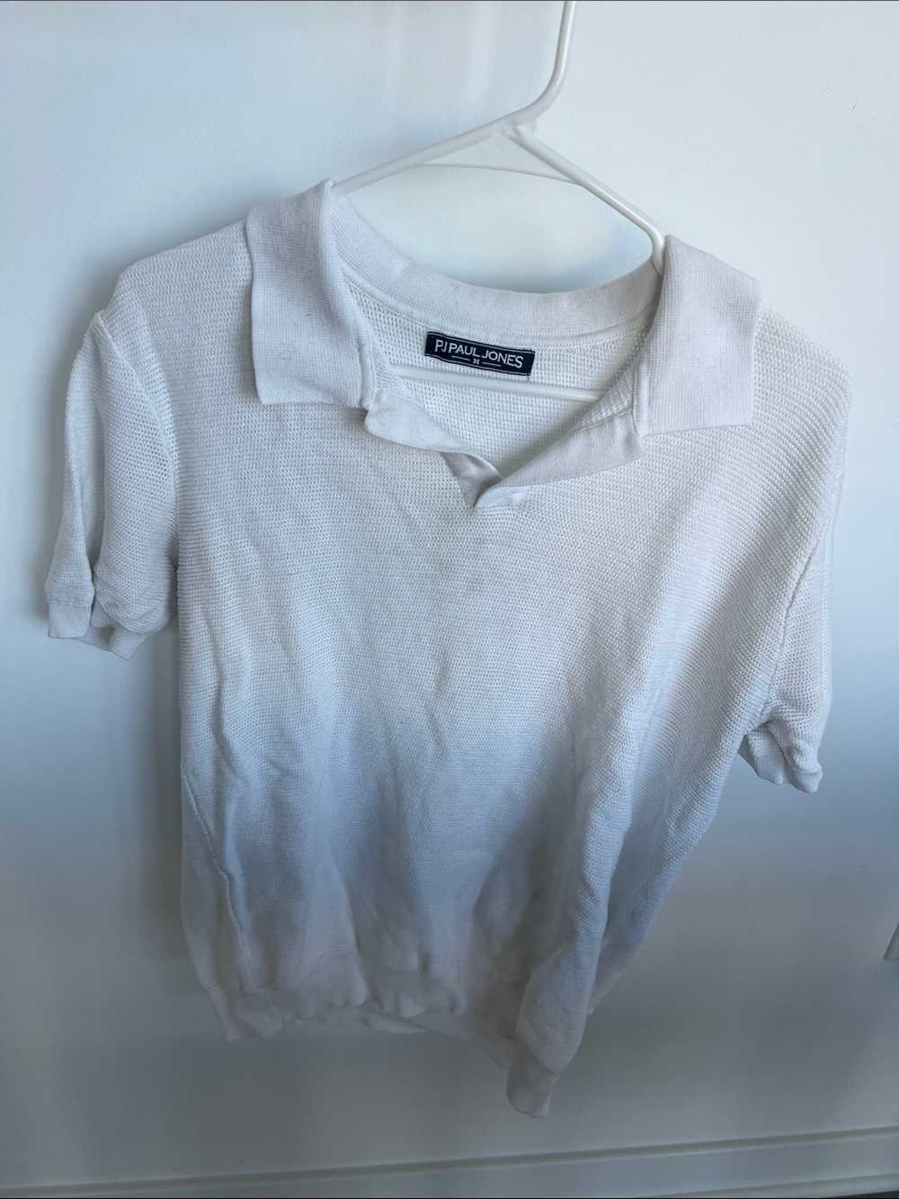 Paul Jones White Knit Polo